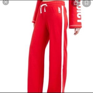 Juicy True Red Track Fleece Wide Leg Pant